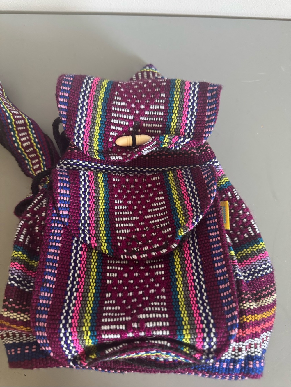 Handwoven Purple Striped Women's Backpack